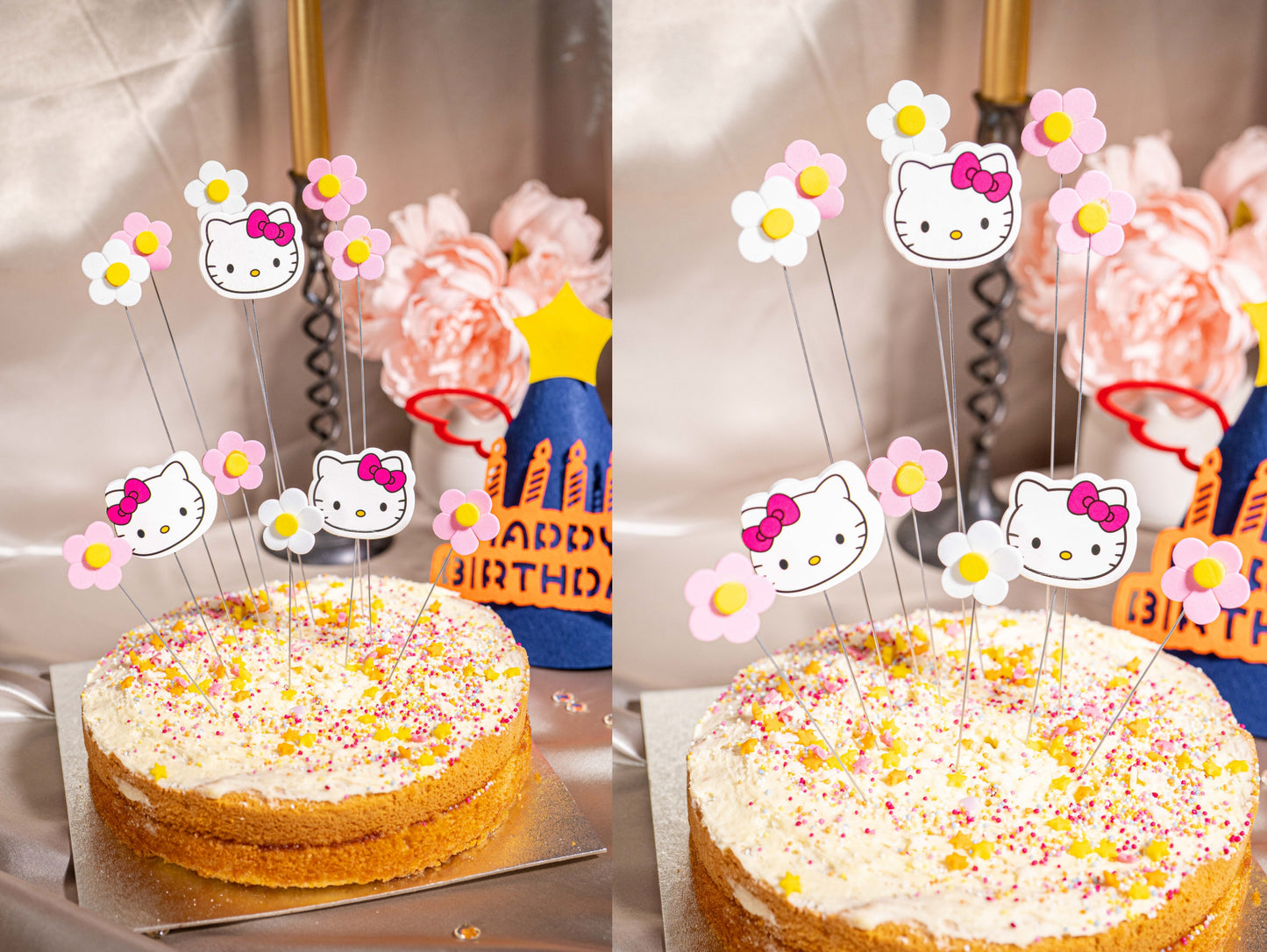 Hello Kitty DIY Cake Toppers, Pink Birthday Cake Decor