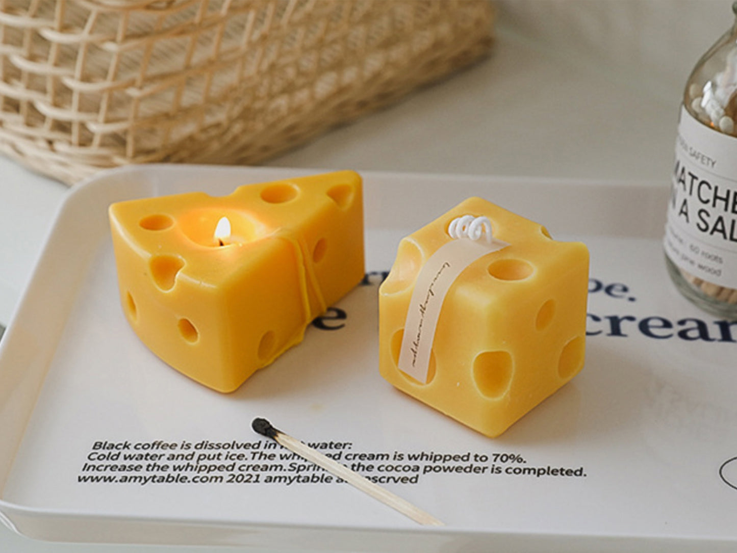 Handmade Cheese Shaped Scented Candles, Cheese Soy Wax Candle