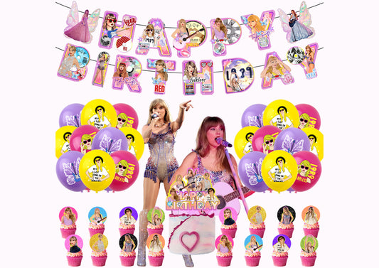 Taylor Swift Birthday Party Decors, I am Swifties, Custom Swifties Birthday Banners, Taylor Birthday Balloons, Birthday Cake Toppers, Taylor Swiftie Merch