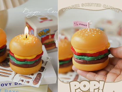 Burger Shaped Candles, Soy Wax Scented Candles