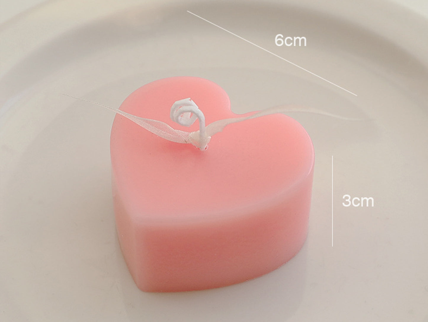 Handmade Heart Shaped Scented Candles, Pink Red Heart Soy Wax Candles