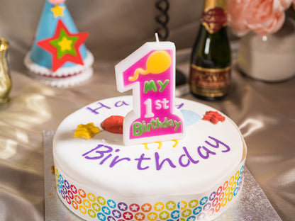 1st Birthday Candles, Number 1 Sprinkle Candle, Numeral Age Candle