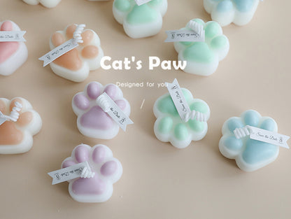 Handmade Cat Paw Shaped Scented Candles, Cat Paw Soy Wax Candles