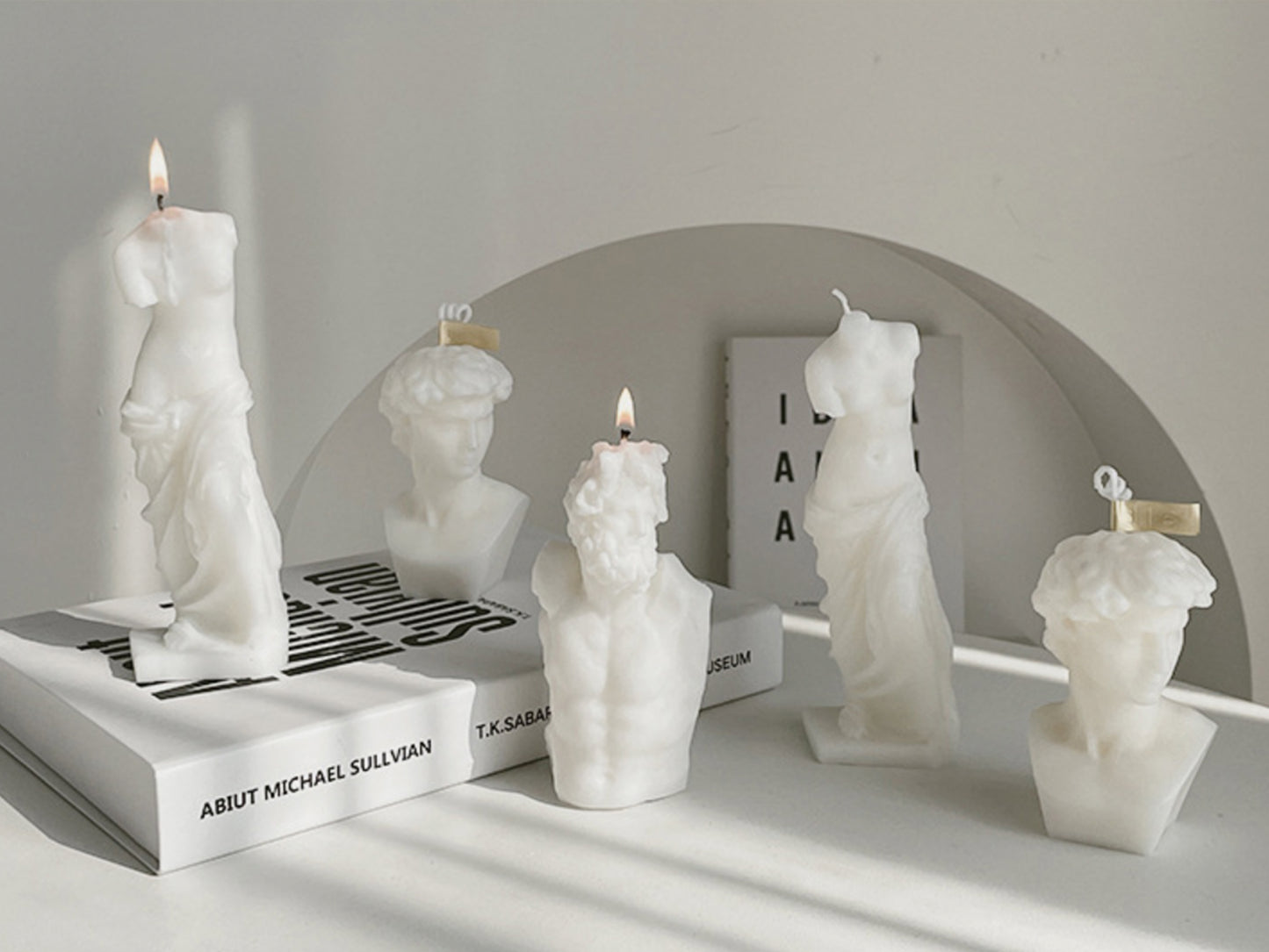 Candle Bust Statue of Michelangelo’s David, Handmade Aesthetic Bust Scented Candle