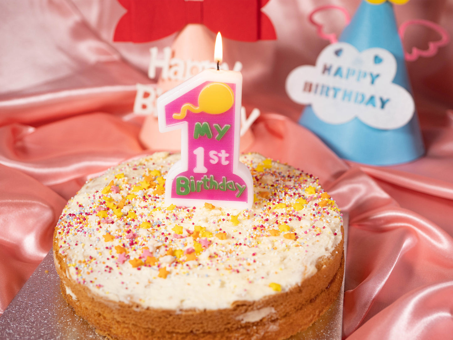 1st Birthday Candles, Number 1 Sprinkle Candle, Numeral Age Candle