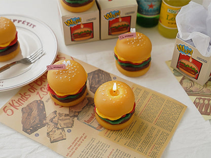 Burger Shaped Candles, Soy Wax Scented Candles