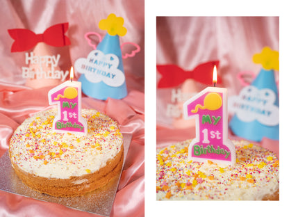 1st Birthday Candles, Number 1 Sprinkle Candle, Numeral Age Candle