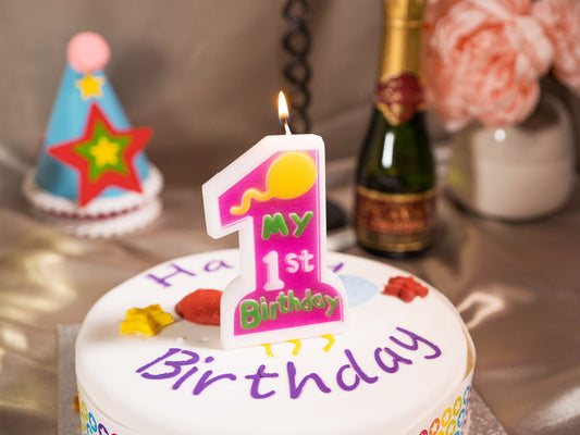 1st Birthday Candles, Number 1 Sprinkle Candle, Numeral Age Candle
