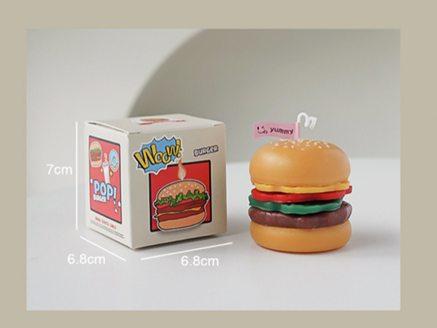 Burger Shaped Candles, Soy Wax Scented Candles