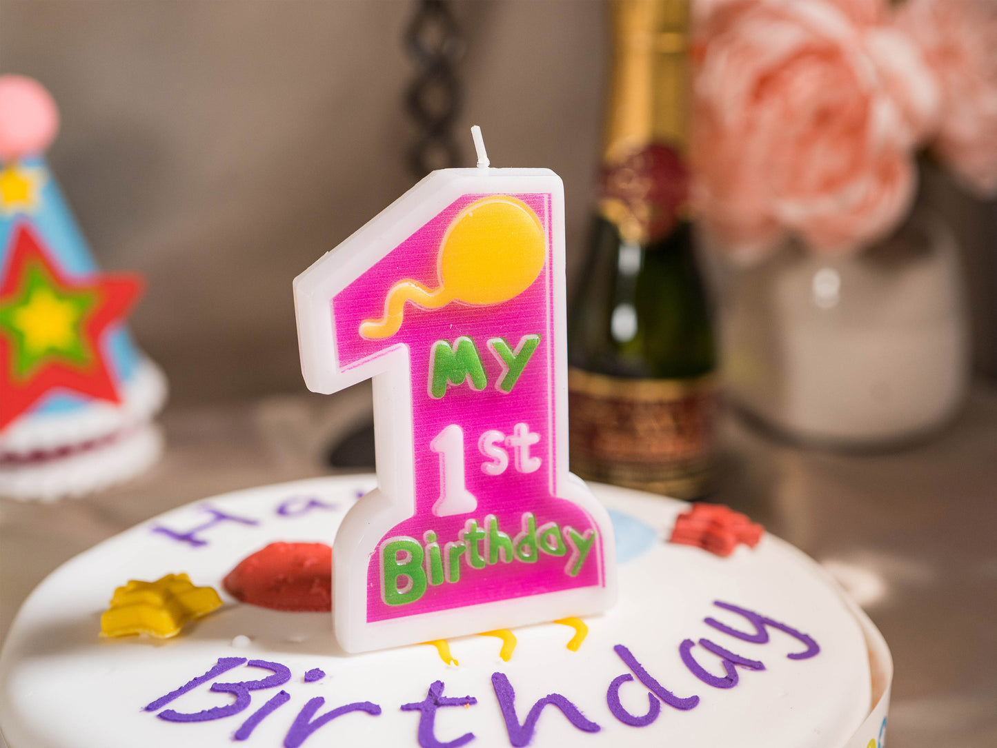 1st Birthday Candles, Number 1 Sprinkle Candle, Numeral Age Candle