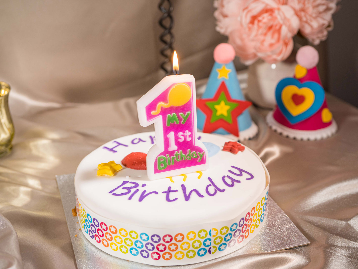 1st Birthday Candles, Number 1 Sprinkle Candle, Numeral Age Candle