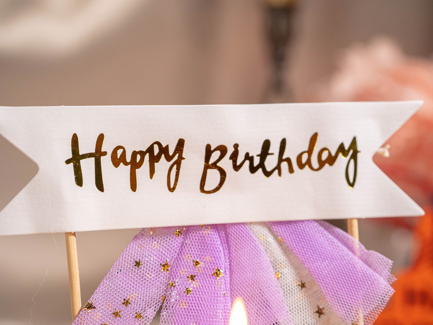 Happy Birthday Cake Topper Banner, Birthday Cake Topper Bunting Banner Flags