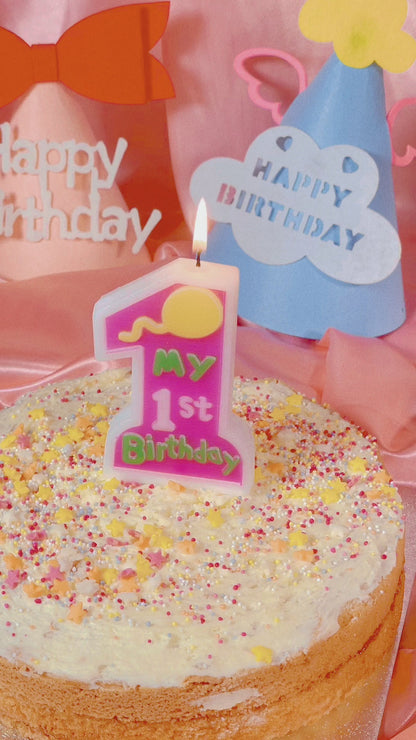 1st Birthday Candles, Number 1 Sprinkle Candle, Numeral Age Candle