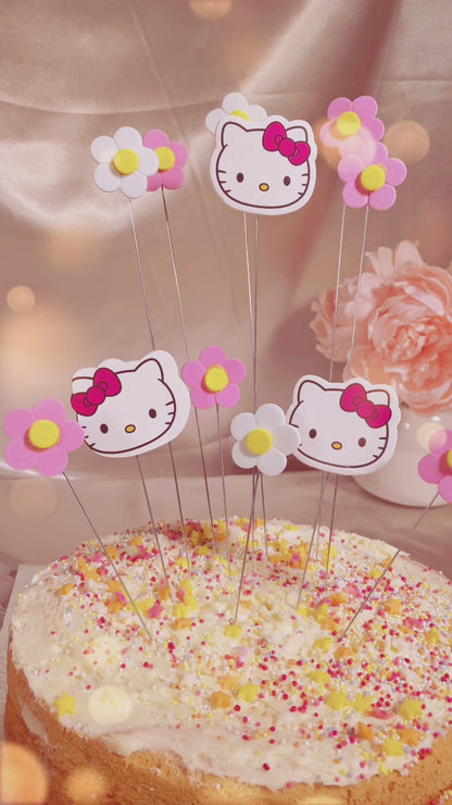 Hello Kitty DIY Cake Toppers, Pink Birthday Cake Decor