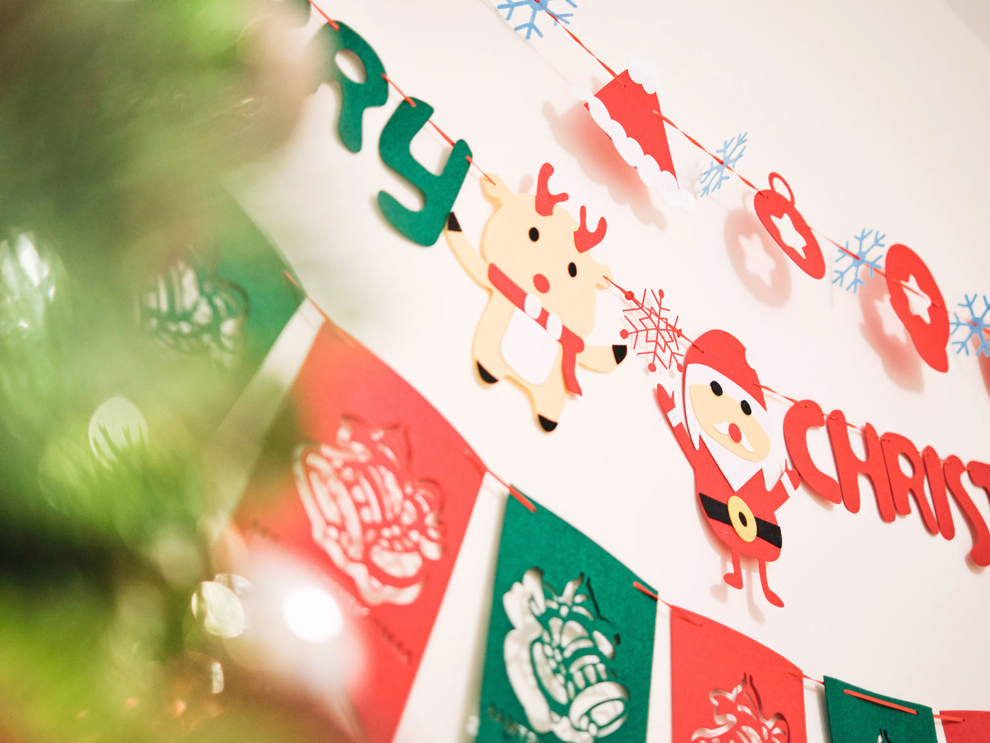 Felt Christmas Banner, Christmas Bell Bunting