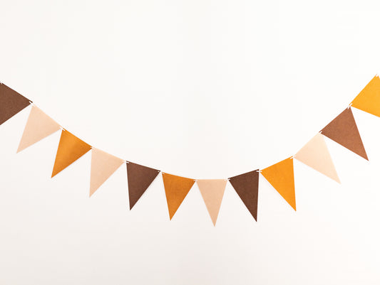 Brown White Party Banner, Colorful Party Bunting