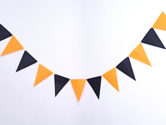 Black Orange Party Banner, Colorful Party Bunting