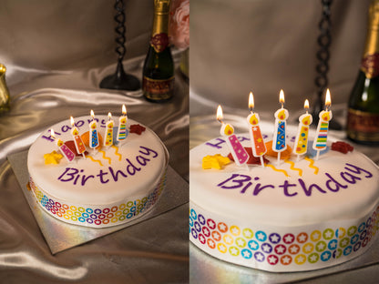 5pcs Colorful Painted Candle, Colorful Birthday Cake Candle