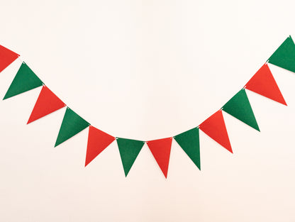 Red Green Party Banner, Christmas Party Bunting