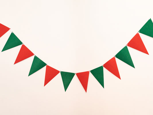 Red Green Party Banner, Christmas Party Bunting