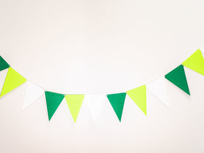 Green White Party Banner, Colorful Party Bunting