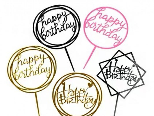 Birthday Cake Decorations, Multiple Circles Happy Birthday Letter Cake Topper