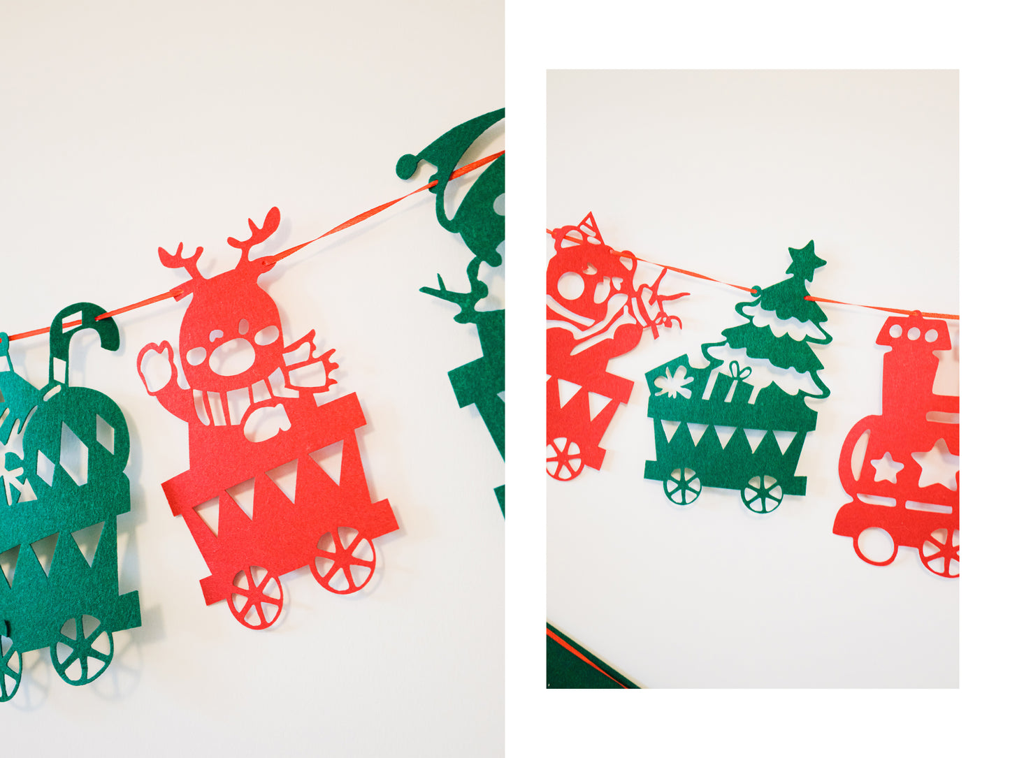 Felt Christmas Banner, Christmas Train Bunting