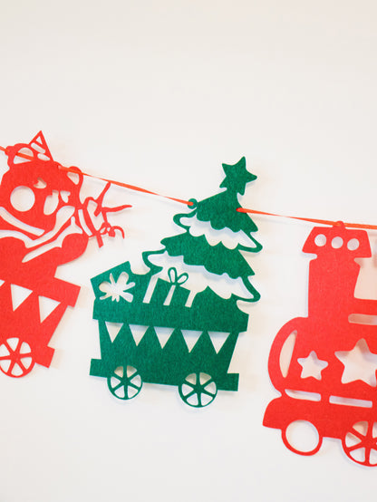 Felt Christmas Banner, Christmas Train Bunting