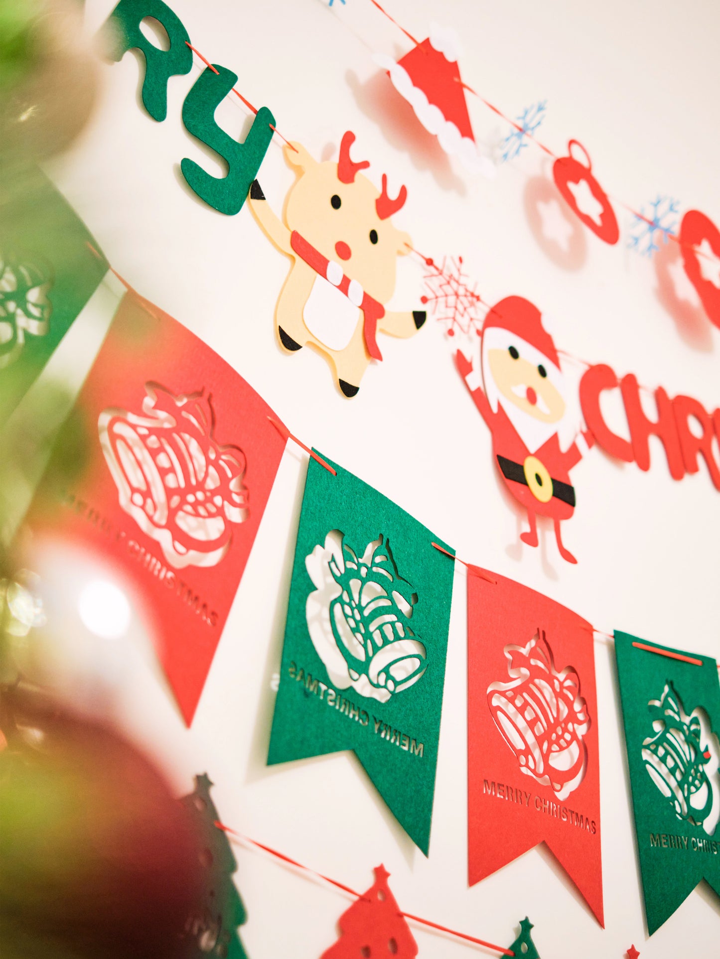 Felt Christmas Banner, Christmas Bell Bunting