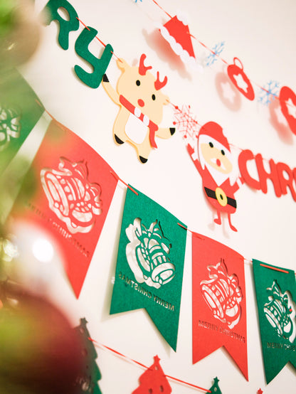 Felt Christmas Banner, Christmas Bell Bunting