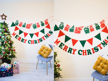 Felt Christmas Banner, Christmas Train Bunting