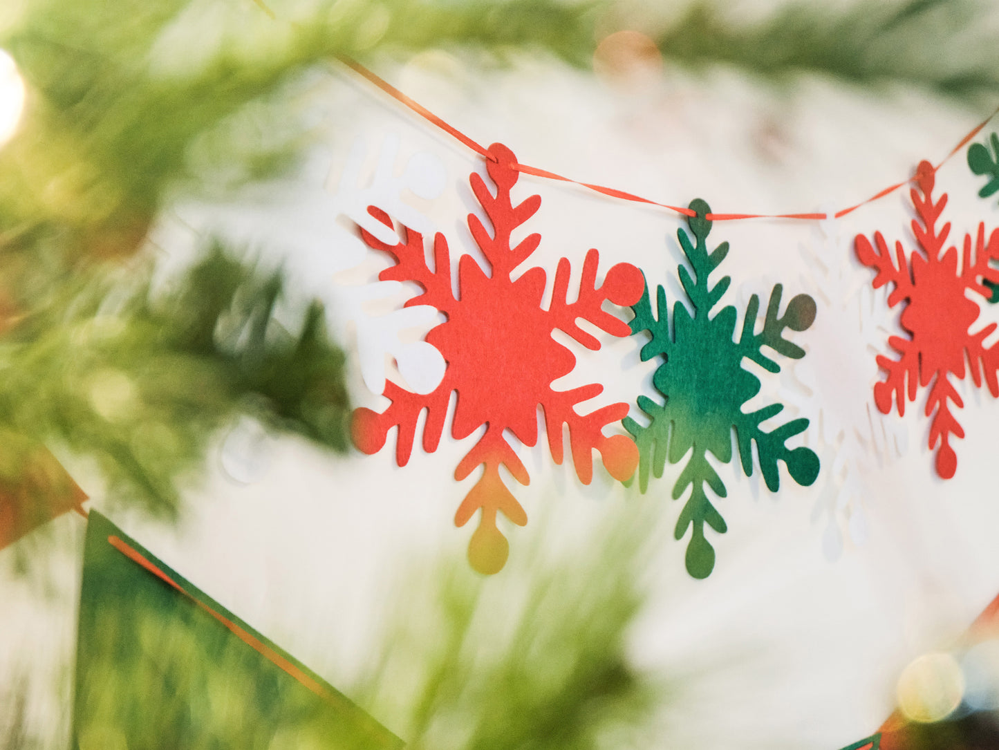 Felt Christmas Banner, Christmas Snow Bunting