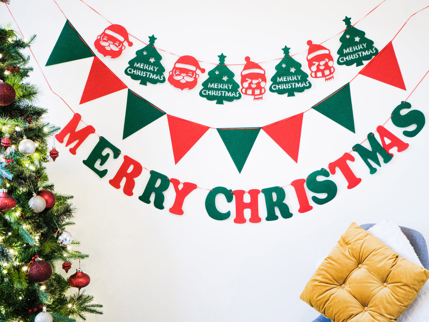 Felt Christmas Banner, Christmas Letter Bunting