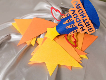 Orange Party Banner, Colorful Party Bunting