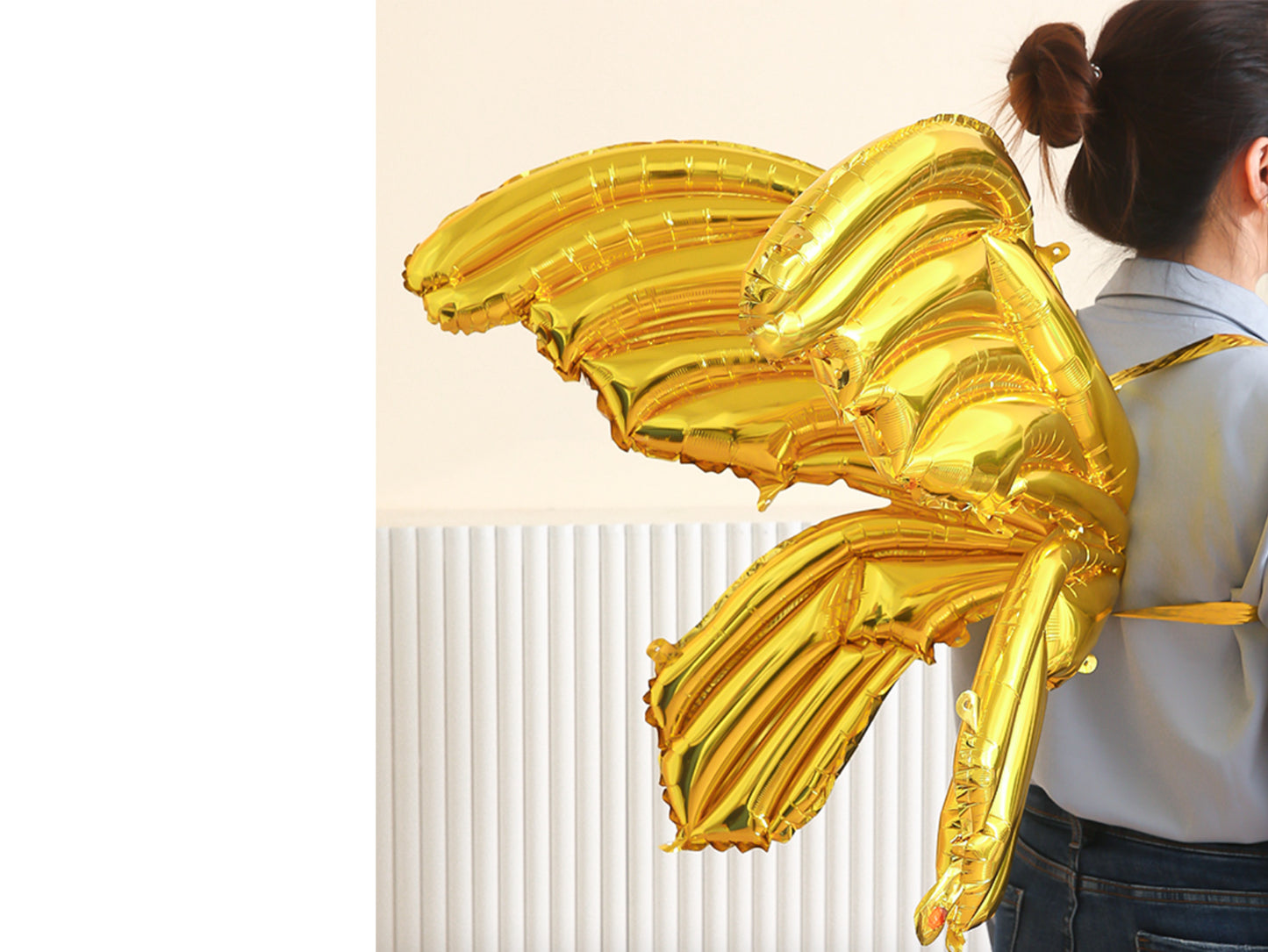 2pcs Gold Angel Wings Balloons, Butterfly Fairy Wings Balloons