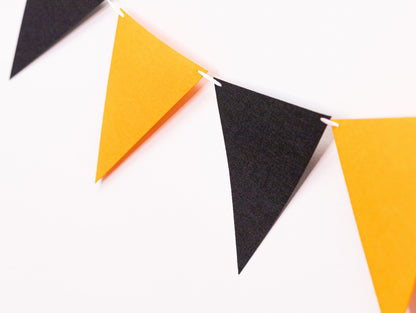 Black Orange Party Banner, Colorful Party Bunting