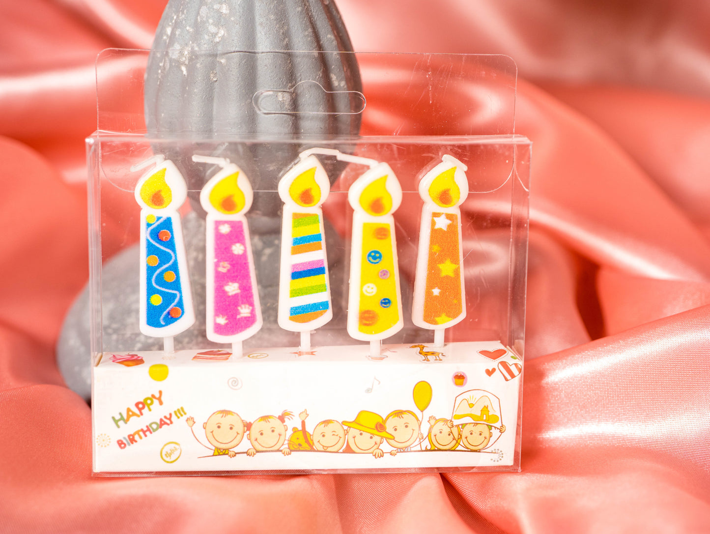 5pcs Colorful Painted Candle, Colorful Birthday Cake Candle