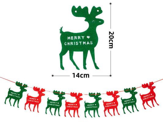 Felt Christmas Banner, Christmas Deer Bunting