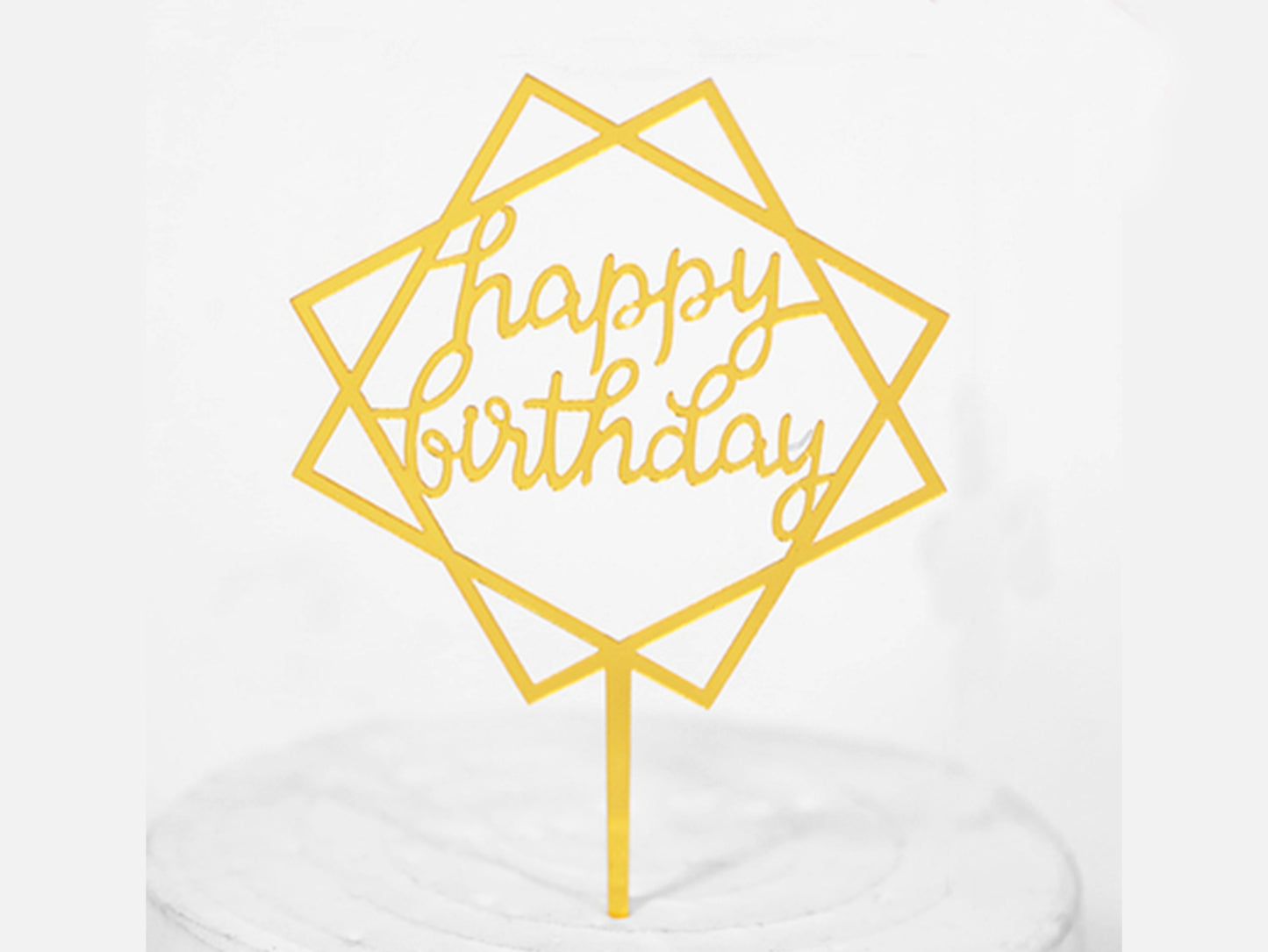 Birthday Cake Decorations, Double Square Happy Birthday Letter Cake Topper