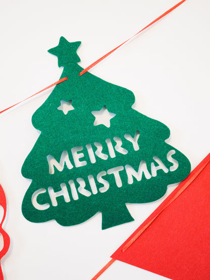 Santa Christmas Bunting, Christmas Tree Banner