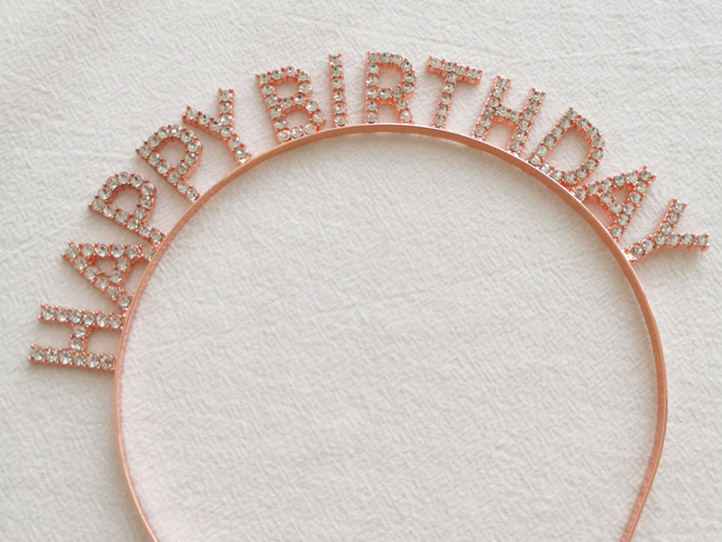 Rose Gold Rhinestone Shining Birthday Headband, Birthday Letter Glitter Crown Hairband