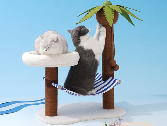 Coconut Tree Cat Tree, Cat Tower, Cat Climbing Cando with Scratching Post