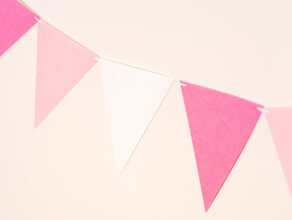 Pink White Party Banner, Macaron Colorful Party Bunting