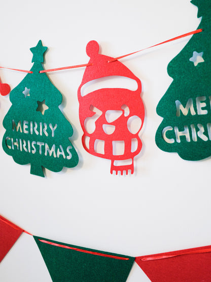 Santa Christmas Bunting, Christmas Tree Banner