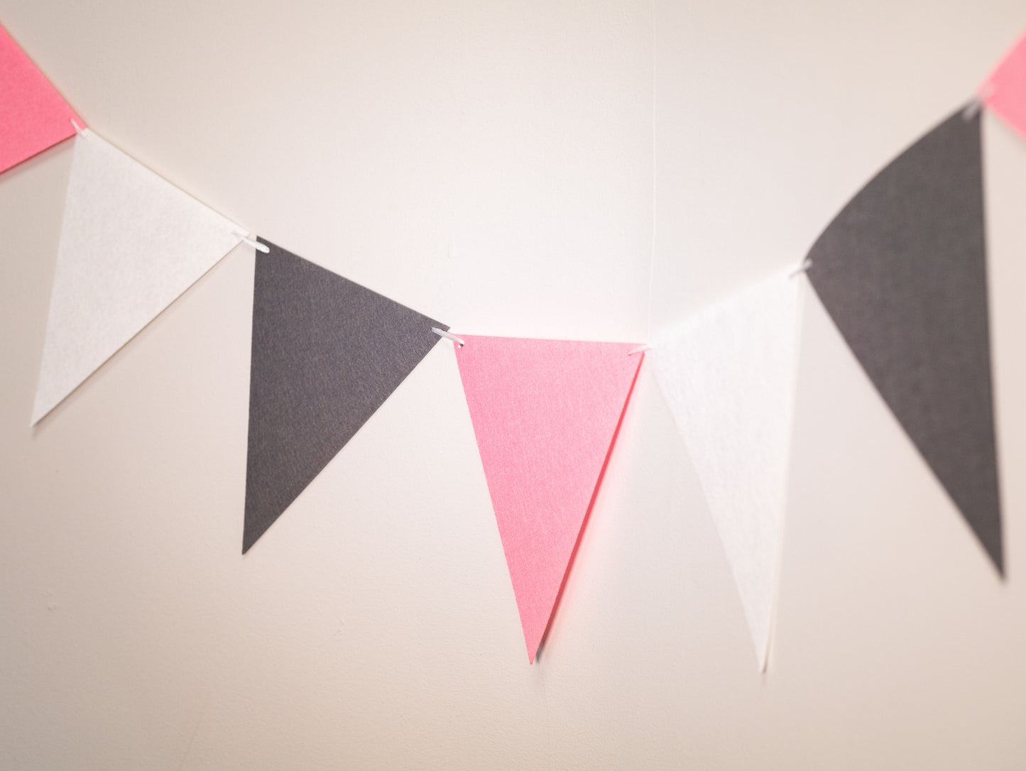 Pink Black White Party Banner, Colorful Party Bunting