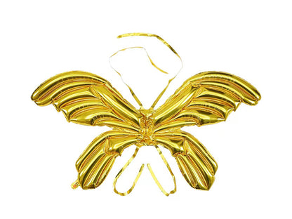 2pcs Gold Angel Wings Balloons, Butterfly Fairy Wings Balloons