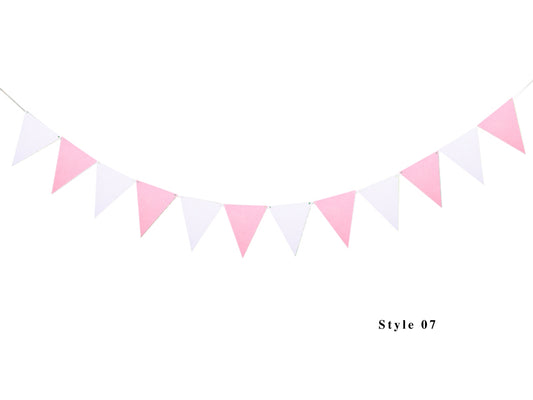 Pink White Party Banner, Colorful Party Bunting