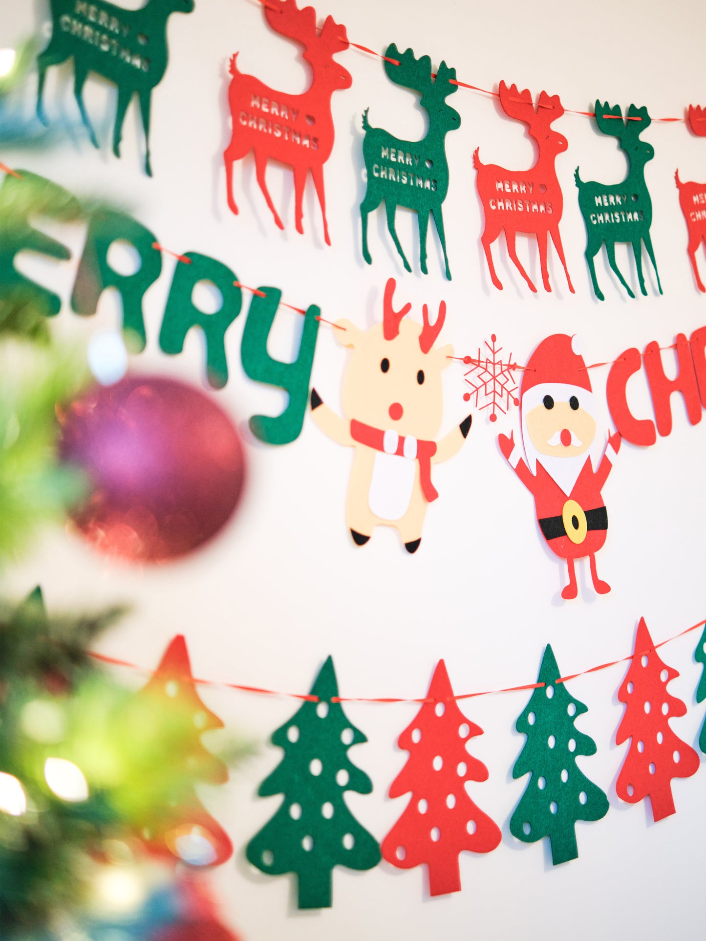 Felt Christmas Banner, Christmas Tree Bunting