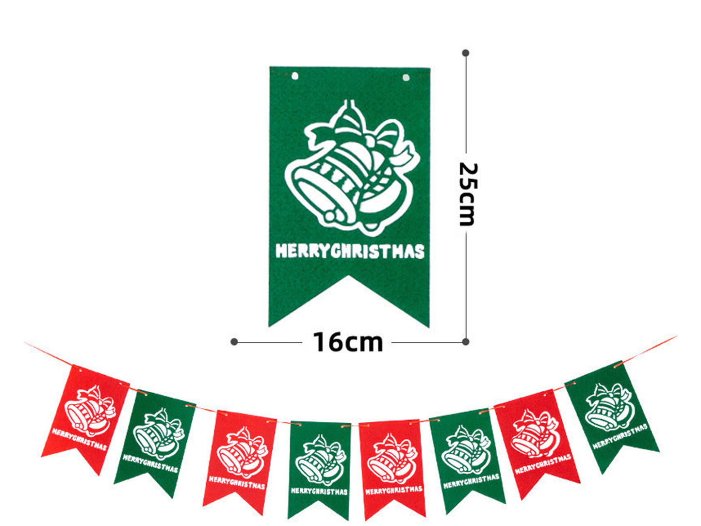 Christmas Bell Bunting, Christmas Tree Bunting, Xmas Sock Hat Banner