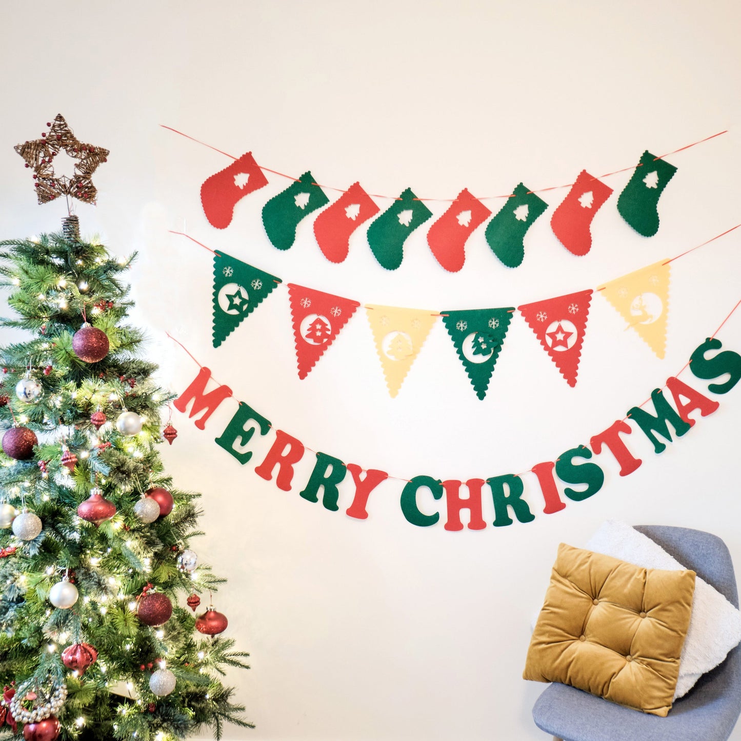 Christmas Socks Bunting, Christmas Colorful Banner